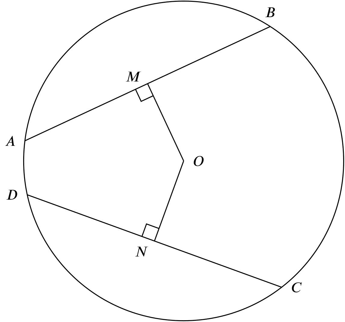 equal chords, equidistant from centre